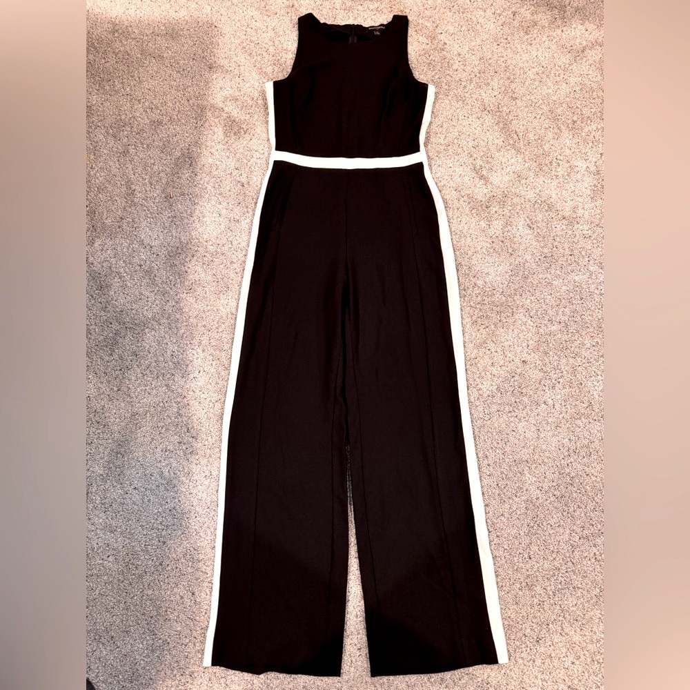 Banana Republic- Black with a White Side Stripe Jumpsuit- Size 4